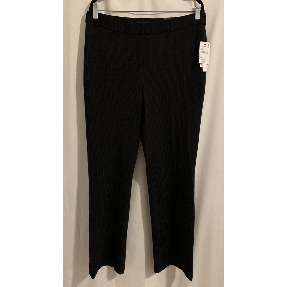Amanda & Chelsea Womens Size 10 Dress Pants Striped Black Office Stretch Career